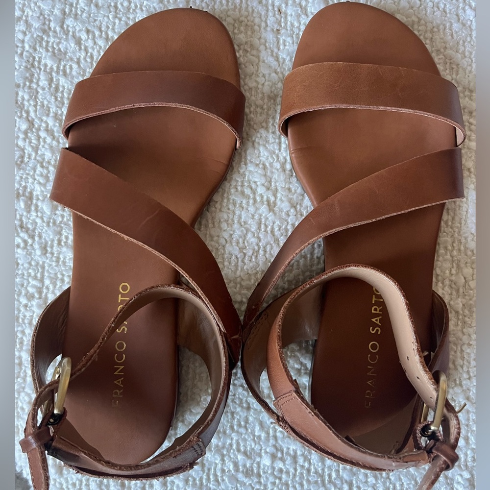 Brown Leather Franco Sarto Sandals Size 6